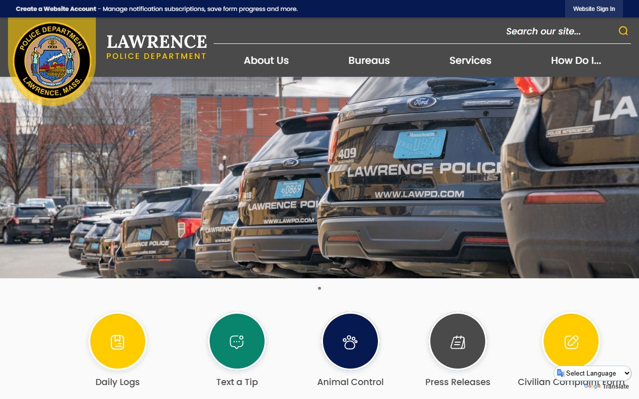 Lawrence Police Department website for recent arrests