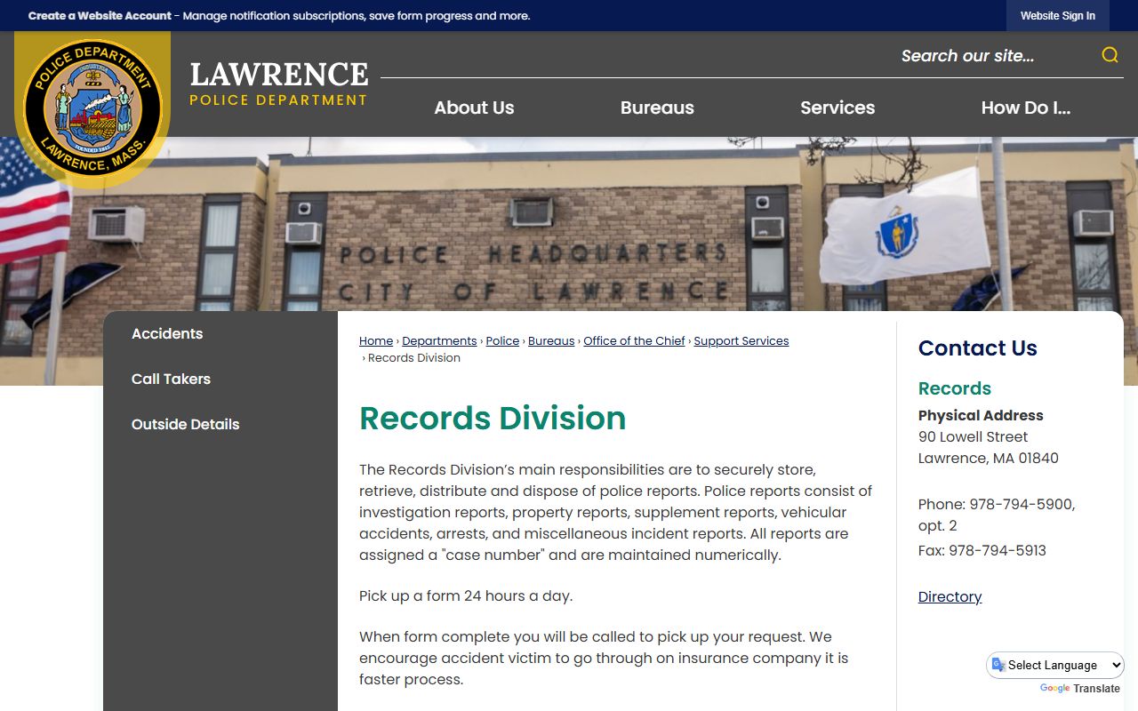 Lawrence Police Records Division page for recent arrests