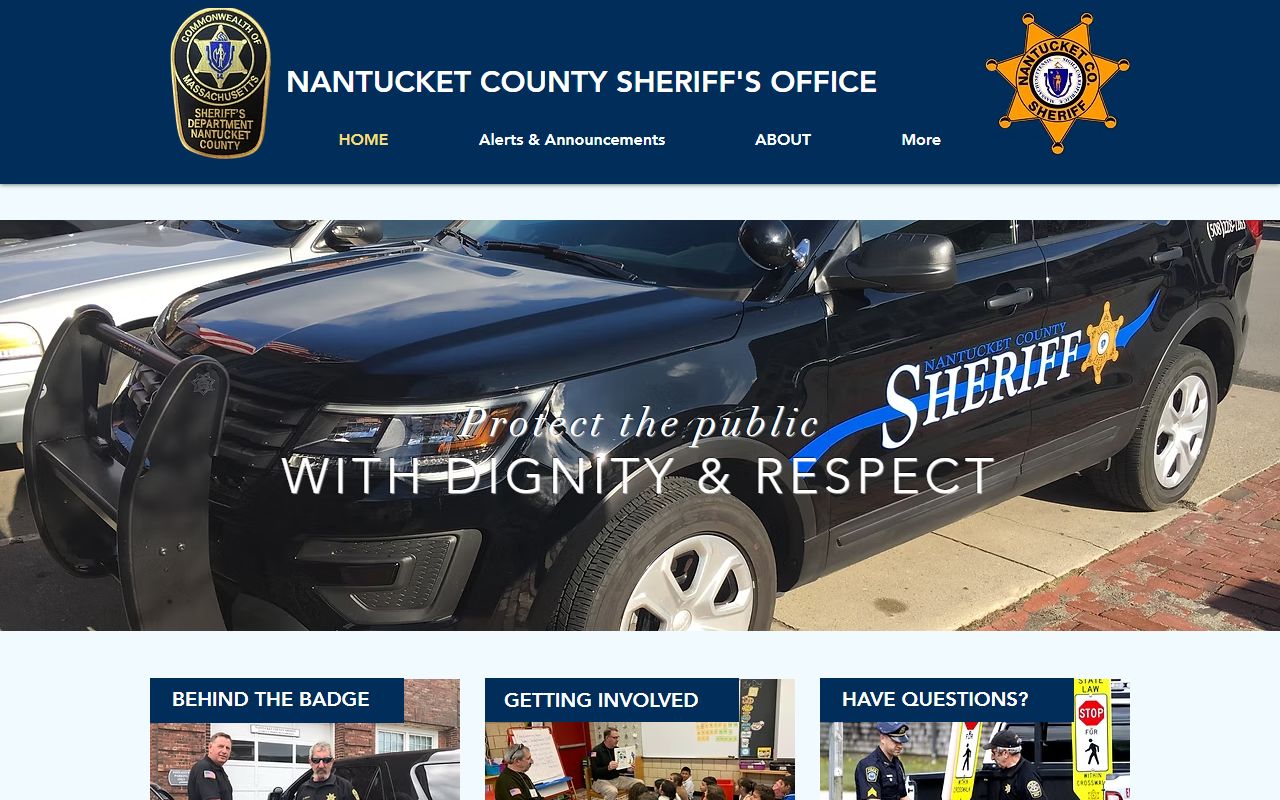 Nantucket County Sheriff homepage for recent arrests information