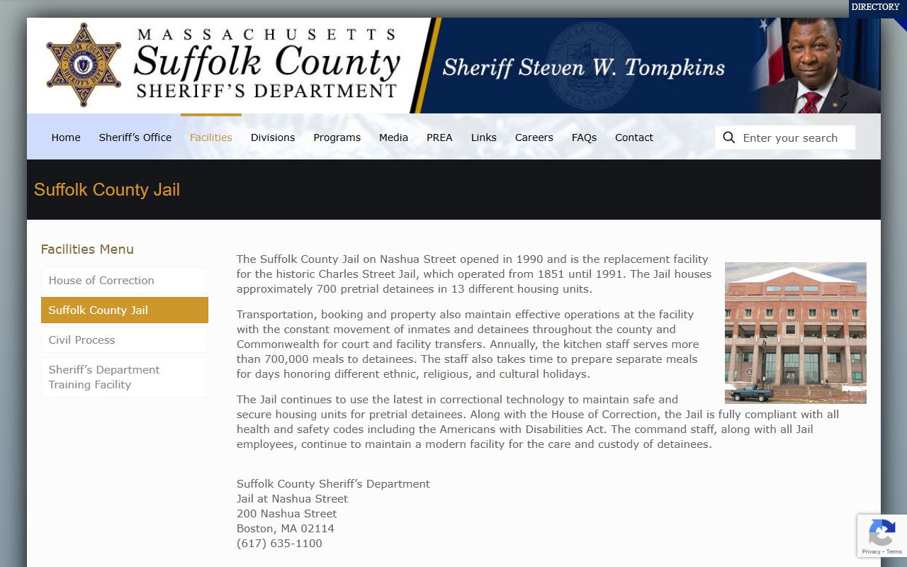 Nashua Street Jail information for Suffolk County recent arrests