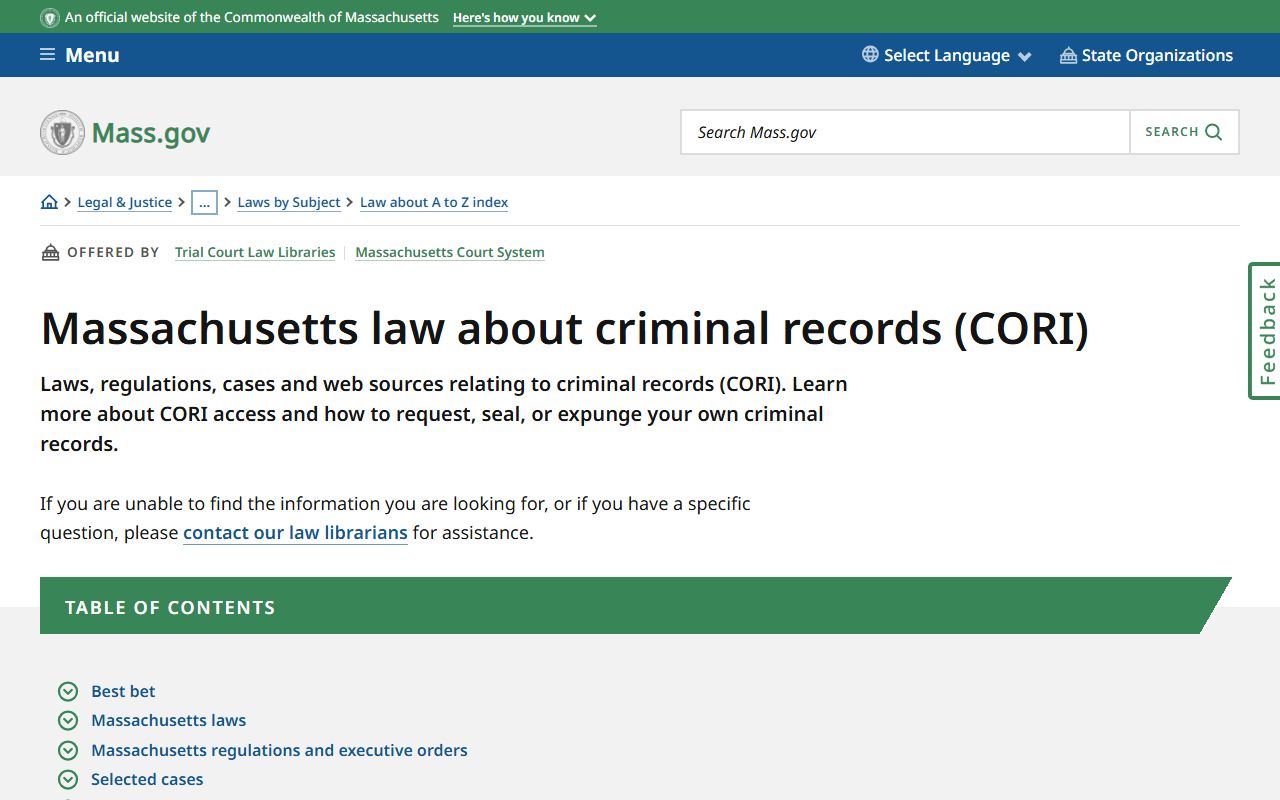 Massachusetts CORI law overview for understanding recent arrests access